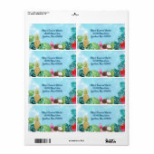 Waterverf Hawaiian Luau Etiket (Full Sheet)
