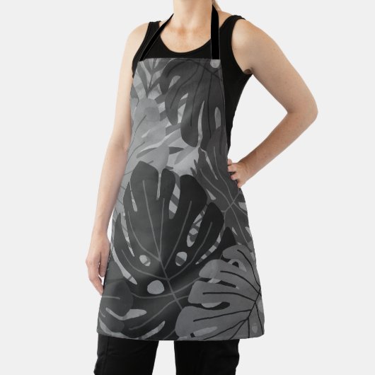 Waterverf Hawaiian Monstera Leaf Tropical - Grey Schort (Insitu)