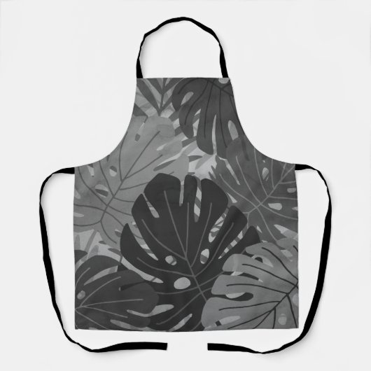 Waterverf Hawaiian Monstera Leaf Tropical - Grey Schort (Voorkant)