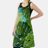 Waterverf Hawaiian Monstera Leaf Tropical - Groen Schort (Insitu)