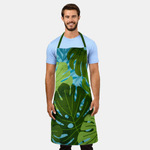 Waterverf Hawaiian Monstera Leaf Tropical - Groen Schort