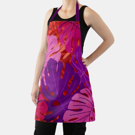 Waterverf Hawaiian Monstera Leaf Tropical - Red Schort (Insitu)