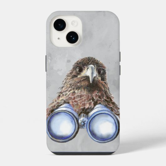 Waterverf Hawk Birdwatch Bird Watcher Fun iPhone Hoesje (Achterkant)