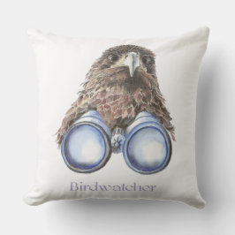 Waterverf Hawk Birdwatcher Bird Fun Buitenkussen