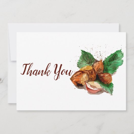 Waterverf hazelnoten bedankkaart (Voorkant)