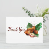 Waterverf hazelnoten bedankkaart (Staand voorkant)