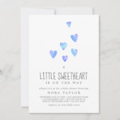 Waterverf Heart Boy Little SweeBaby Baby shower Kaart (Voorkant)