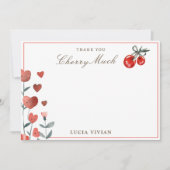 Waterverf Heart & Cherry op de top bedankje Bedankkaart (Voorkant)