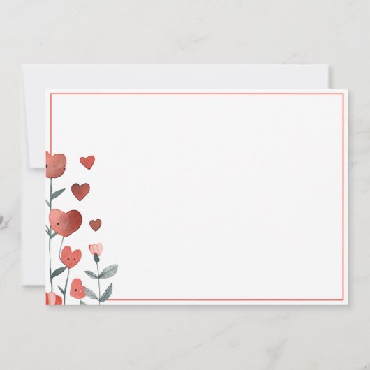 Waterverf Heart & Cherry op de top bedankje Bedankkaart (Achterkant)