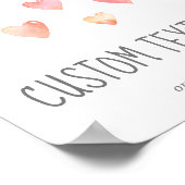 Waterverf Heart Girl Baby shower Aangepast tekstte Poster (Hoek)