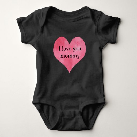 Waterverf Heart Ik hou van je mama Romper (Voorkant)