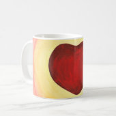 Waterverf Heart Love drijft boven bergen Koffiemok (Voorkant links)