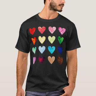 Waterverf Heart Love Valentijnsdag voor vrouwen Gi T-shirt