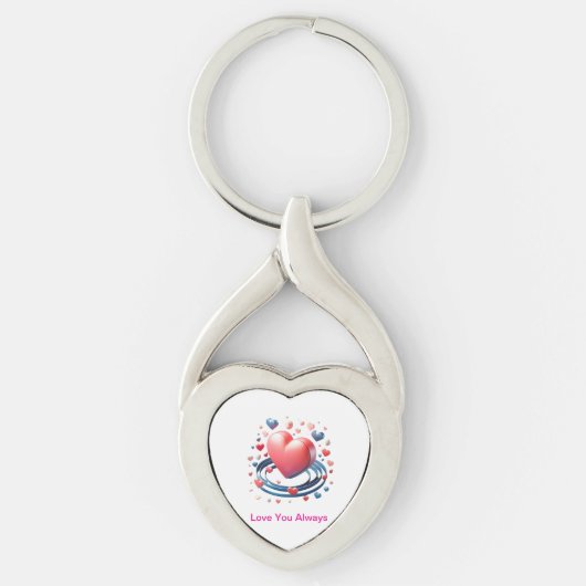 Waterverf Heart Metal Sleutelhanger – Unique Perso (Voorkant)