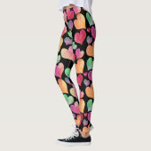 Waterverf Heart Pattern Cute Girly Colorful Leggings (Links)