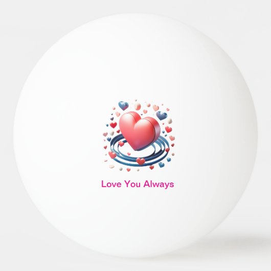 Waterverf Heart Ping Pong Ball – Uniek Personali (Voorkant)