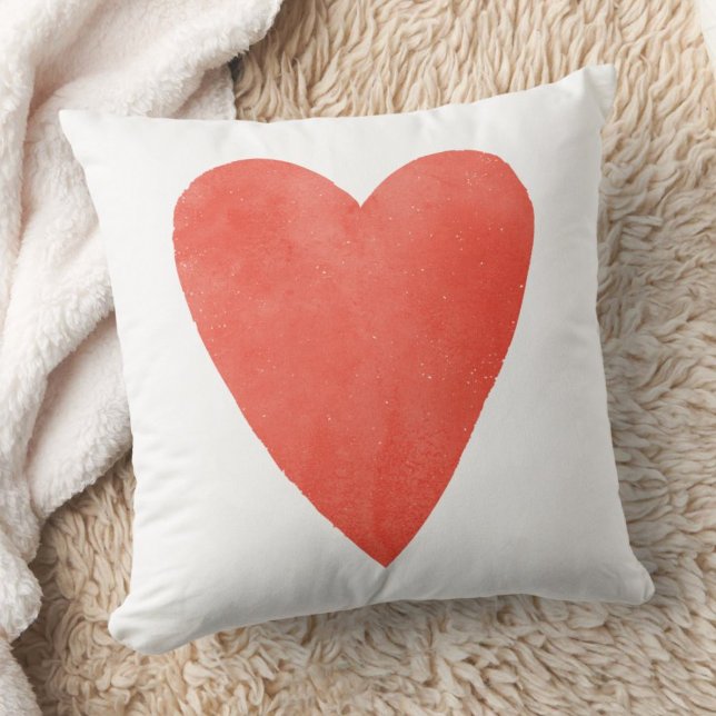 Waterverf Heart Valentijn Pillow - Red Kussen (Creator heeft geüpload)