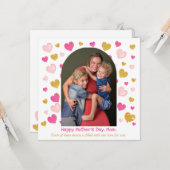 Waterverf Hearts Arch|1 Foto| Moederdag Kaart (Voorkant / Achterkant in situ)