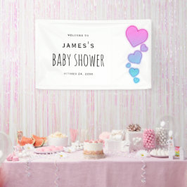 Waterverf Hearts Baby shower Sign Spandoek