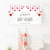 Waterverf Hearts Baby shower Sign Spandoek (Insitu)