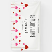 Waterverf Hearts Baby shower Sign Spandoek (Verticaal)