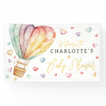 Waterverf Hearts Baby shower Welkomstbord Banner