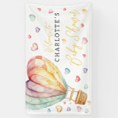 Waterverf Hearts Baby shower Welkomstbord Banner (Verticaal)