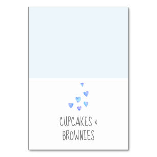 Waterverf Hearts Boy Baby shower Buffet Labels Kaart
