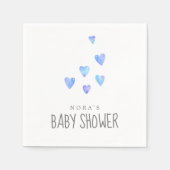Waterverf Hearts Boy Baby shower Napkins Servet (Voorkant)