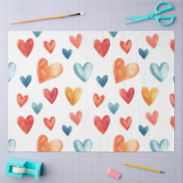 Waterverf Hearts Decoupage Tissuepapier