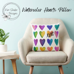 Waterverf Hearts en XOXO Kussen