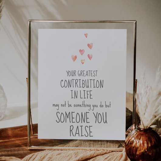 Waterverf Hearts Girl Baby Grootste bijdrage Poster