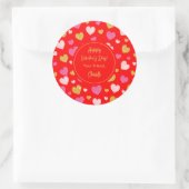 Waterverf Hearts|Happy Valentijnsdag|Rood Ronde Sticker (Tas)