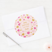 Waterverf Hearts|Happy Valentijnsdag|Soft Pink Ronde Sticker (Envelop)