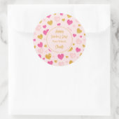 Waterverf Hearts|Happy Valentijnsdag|Soft Pink Ronde Sticker (Tas)