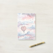 Waterverf Hearts Hete Luchtballon Post-it® Notes (Op bureau)