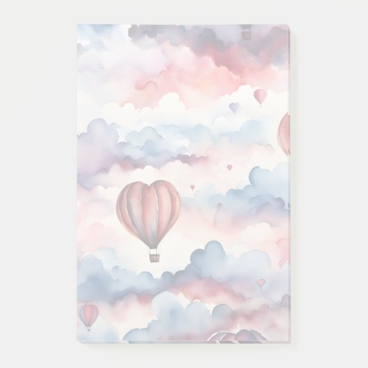 Waterverf Hearts Hete Luchtballon Post-it® Notes (Voorkant)