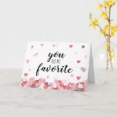 Waterverf Hearts Je bent mijn favoriete Valentijns Kaart (Gele Bloem)