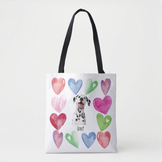 Waterverf Hearts Pet Love Tote Bag (Voorkant)