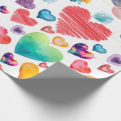 Waterverf Hearts Style Cadeaupapier (Hoek)