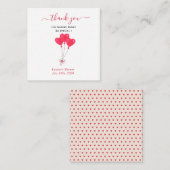 Waterverf Hearts Vrijgezellenfeest Dank u Informatiekaartje (Voorkant / Achterkant)