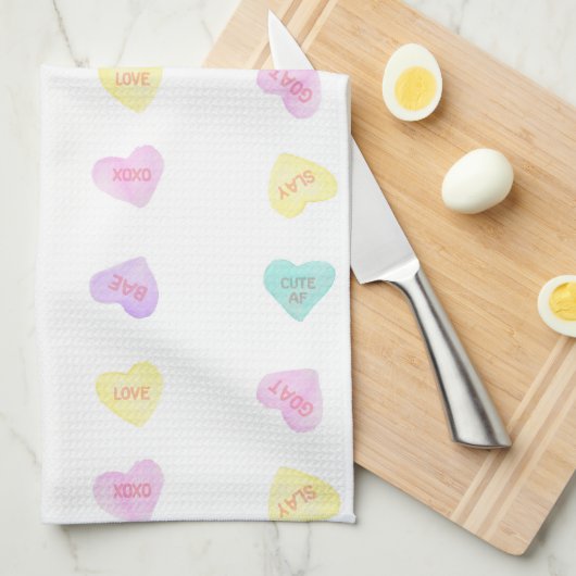 Waterverf Heartz Slang Funny Kitchen Towel Theedoek (Quarter Fold)