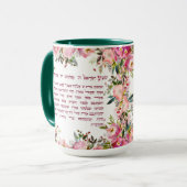 Waterverf Hebreeuws Shema Israel Joodse Prayer Mok (Voorkant links)