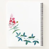 Waterverf Hedegel Floral Wreath Personalized Notitieboek (Achterkant)