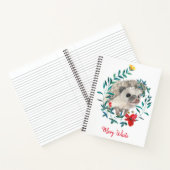 Waterverf Hedegel Floral Wreath Personalized Notitieboek (Binnen)