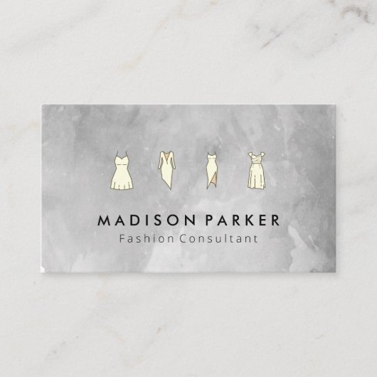 Waterverf hedendaagse grijs | Mode Kleding Visitekaartje (Voorkant)