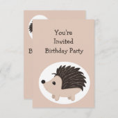 Waterverf Hedgel Animal BIRTHDAY Fun PARTY Kaart (Voorkant / Achterkant)
