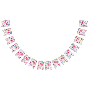 Waterverf Hedgerow Flowers Vlaggetjes