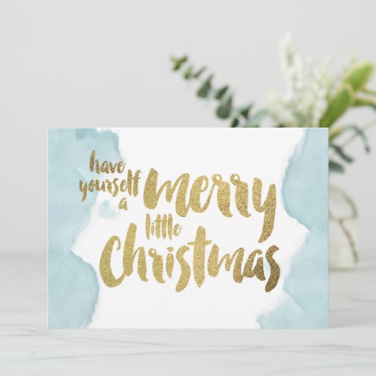 Waterverf heeft u een prettige kerst feestdagenkaart (Staand voorkant)