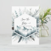 Waterverf Heerlijke Mountain Wedding Save The Date (Staand voorkant)